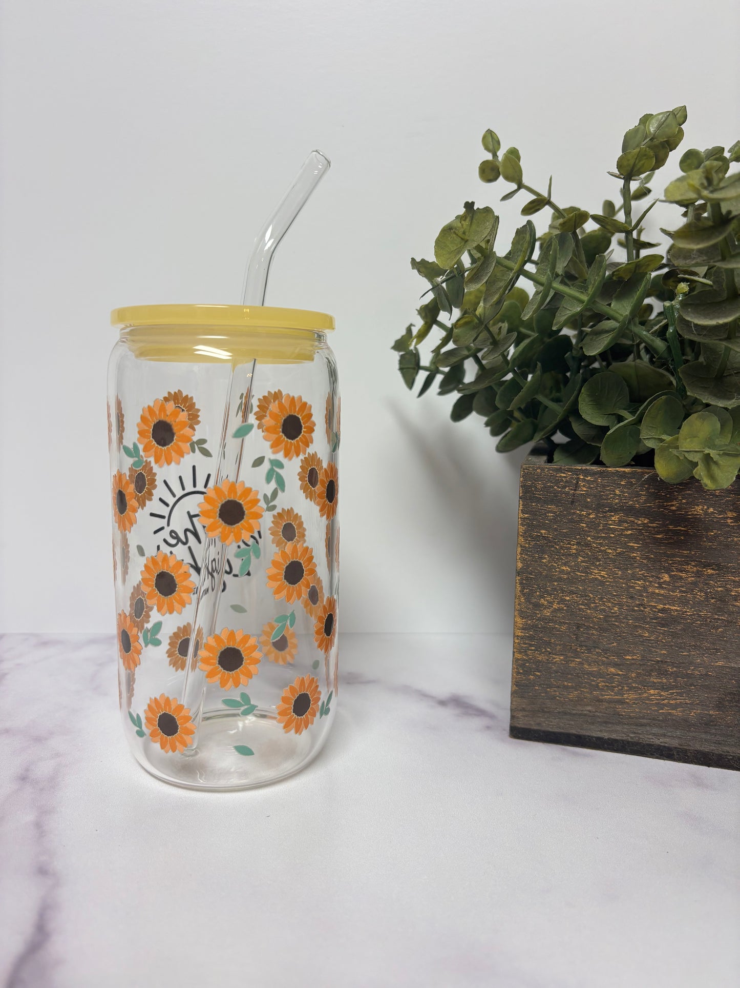 “Be the Light” glass cup
