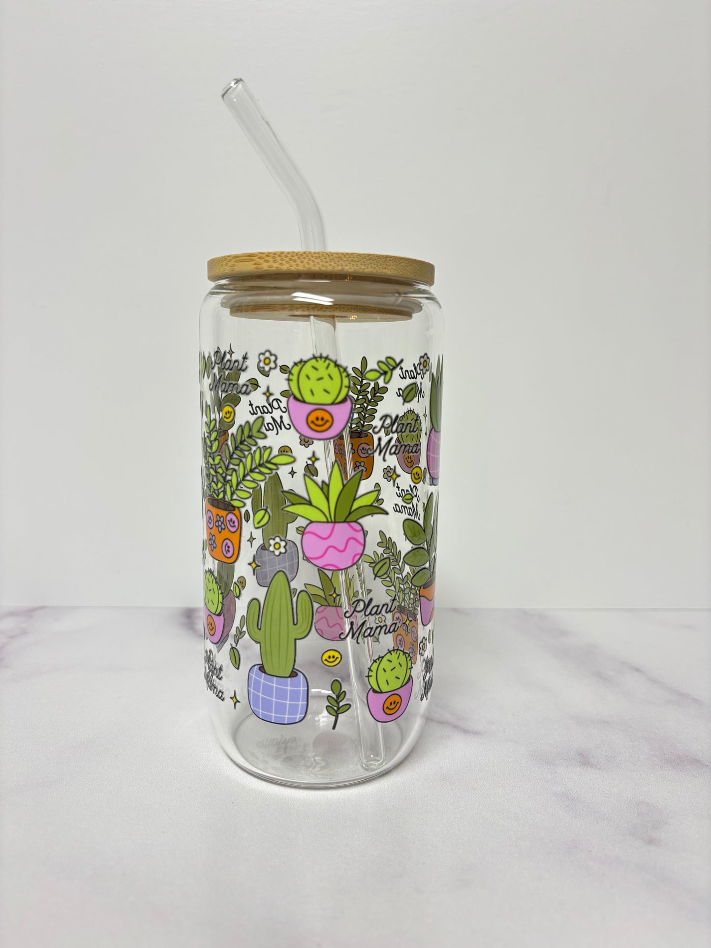 Plant mama glass cup