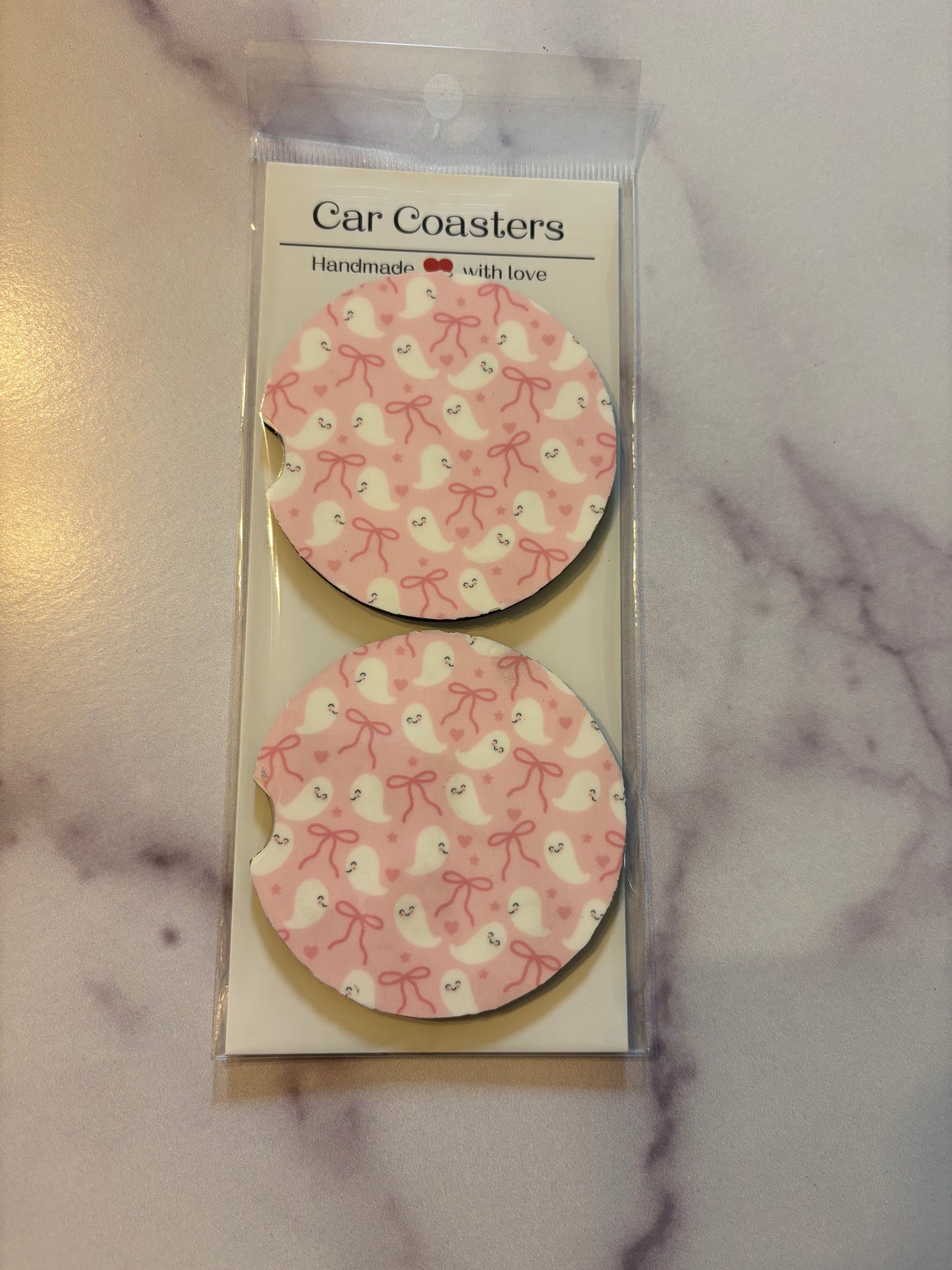 “Boo-tiful Bows 👻🎀” Car Coasters