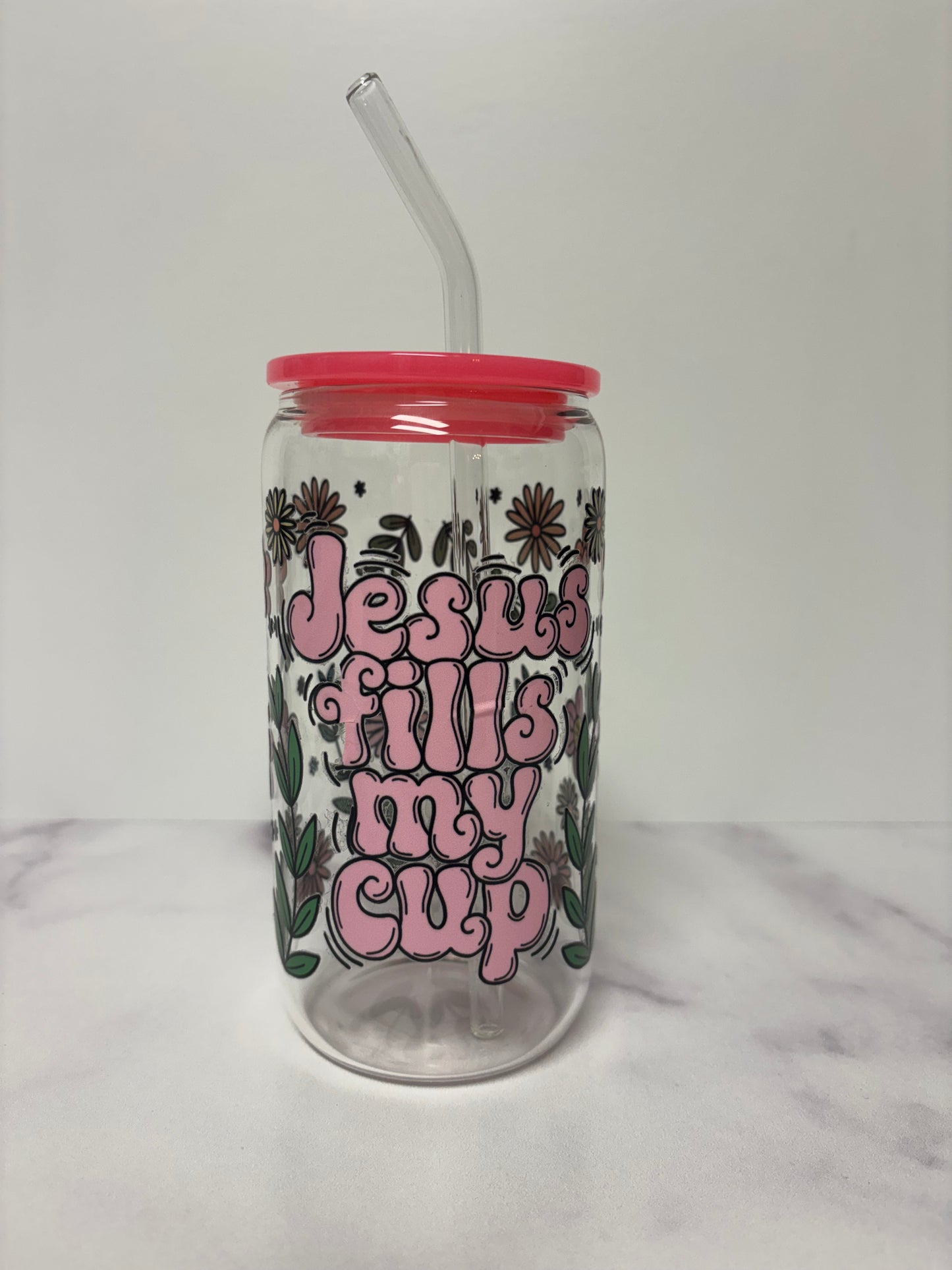 Jesus fills my cup glass cup