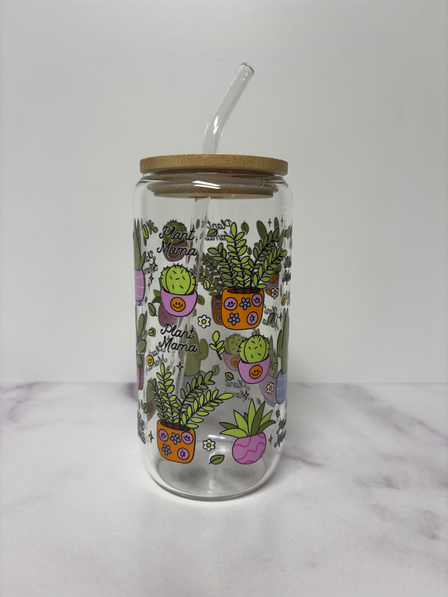Plant mama glass cup