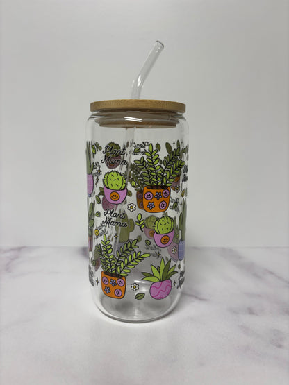 Plant mama glass cup