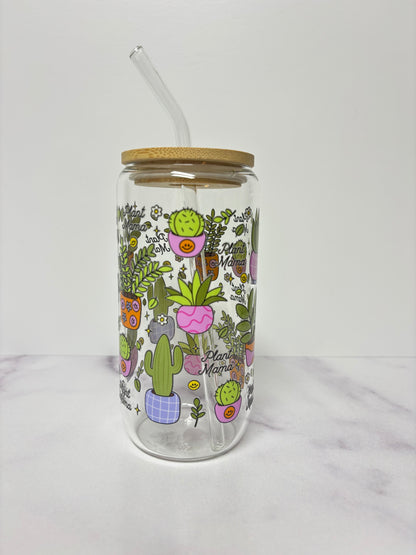 Plant mama glass cup