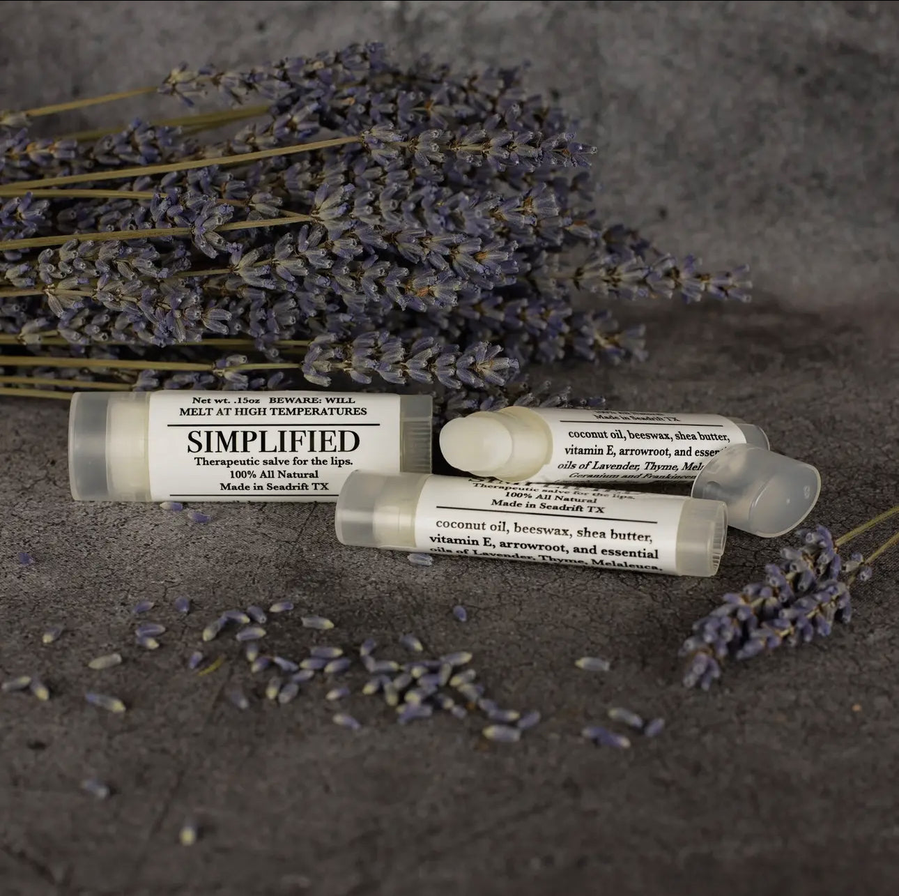 Therapeutic skin salve lip balm by Simplified