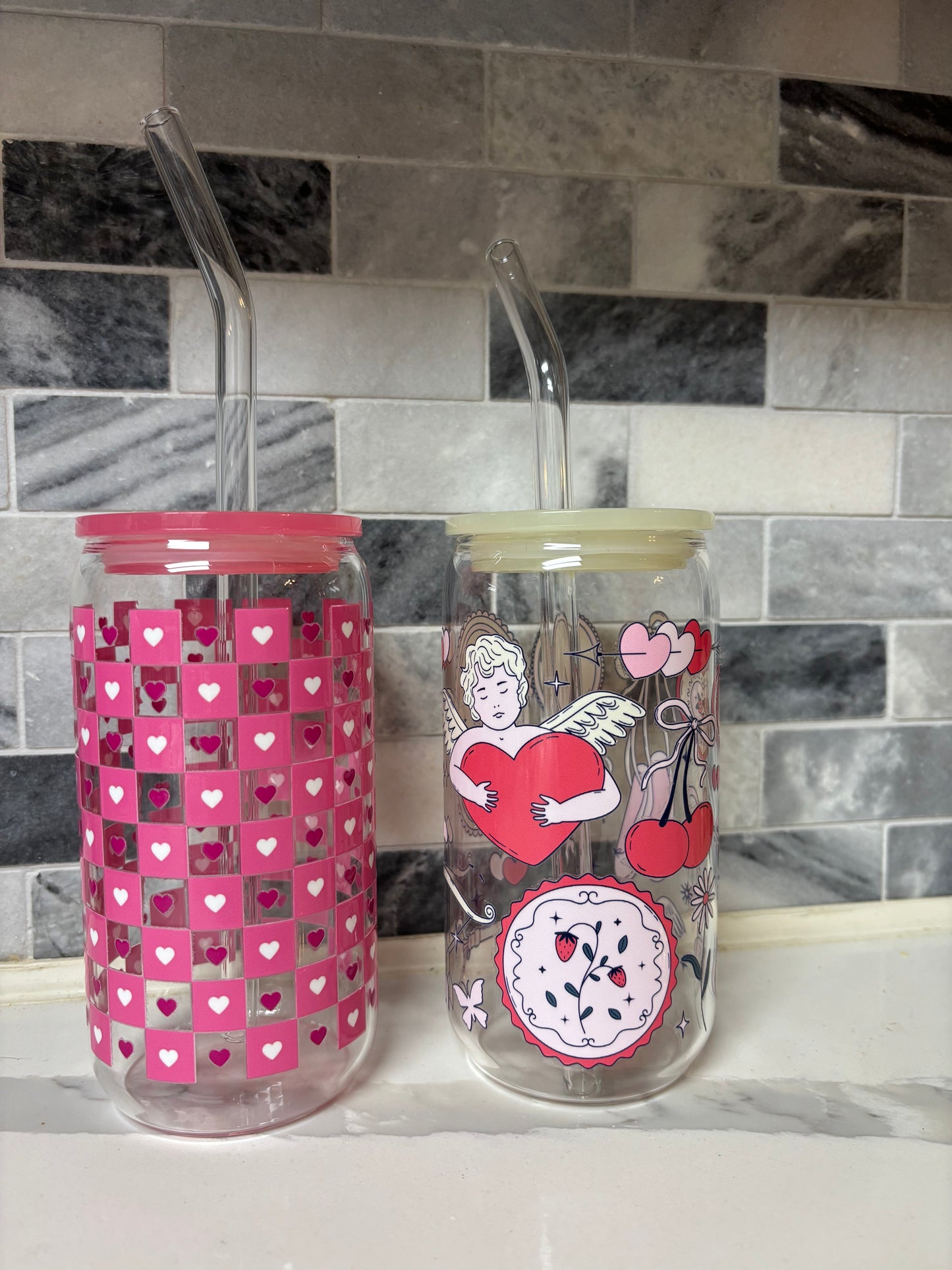 Glass Cups - Valentine’s Day Edition