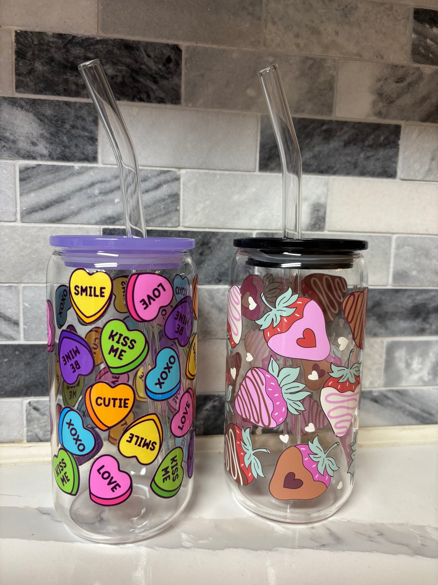 Glass Cups - Valentine’s Day Edition