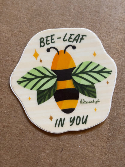 Bee-Leaf In You Sticker by Made It Mikayla