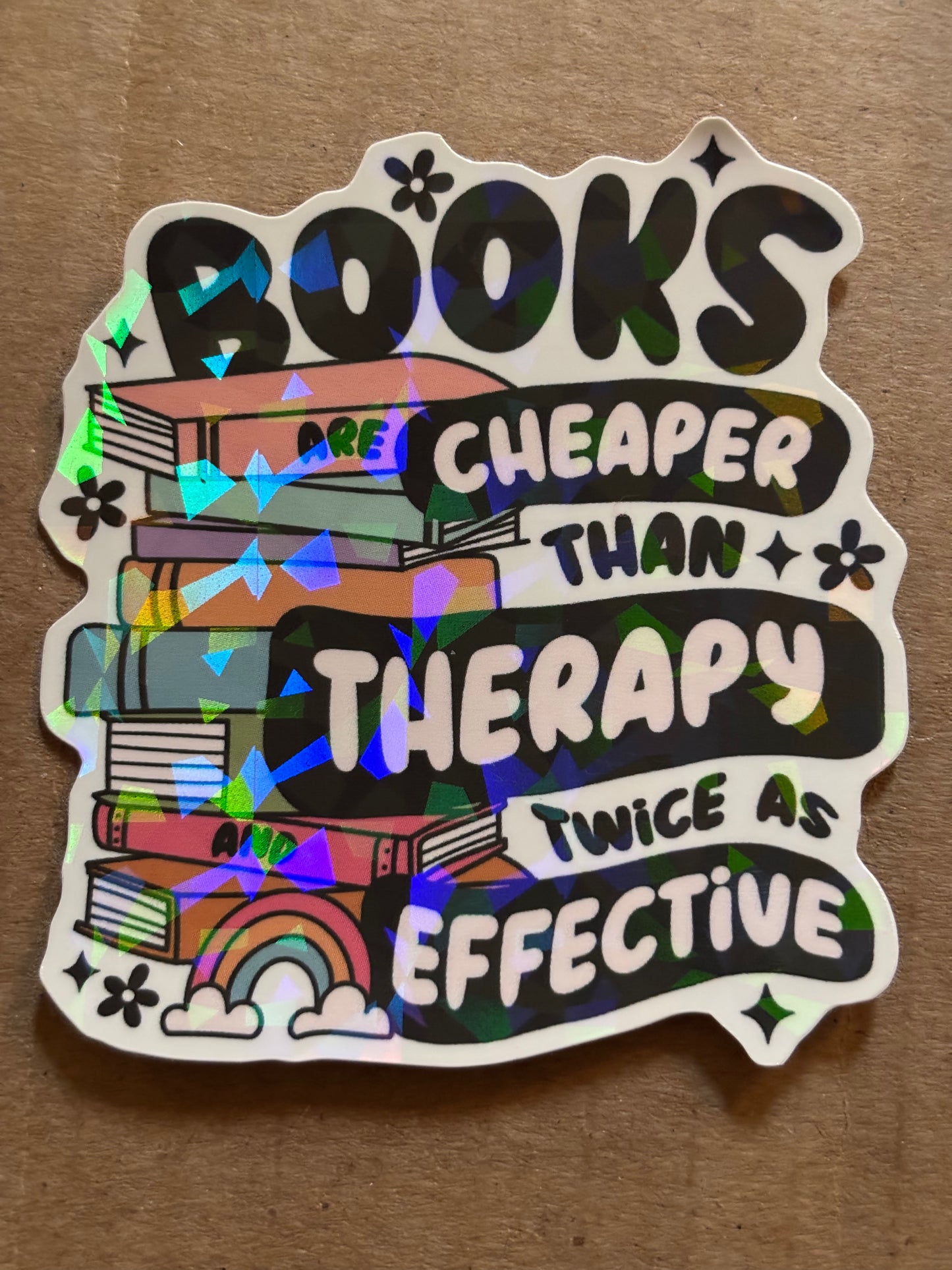 Book Therapy Holographic Sticker