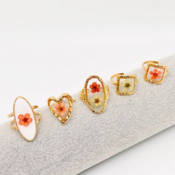 18K Gold Plated Stainless Steel Floral Rings (hand picked at random specially for you, from me❤️)
